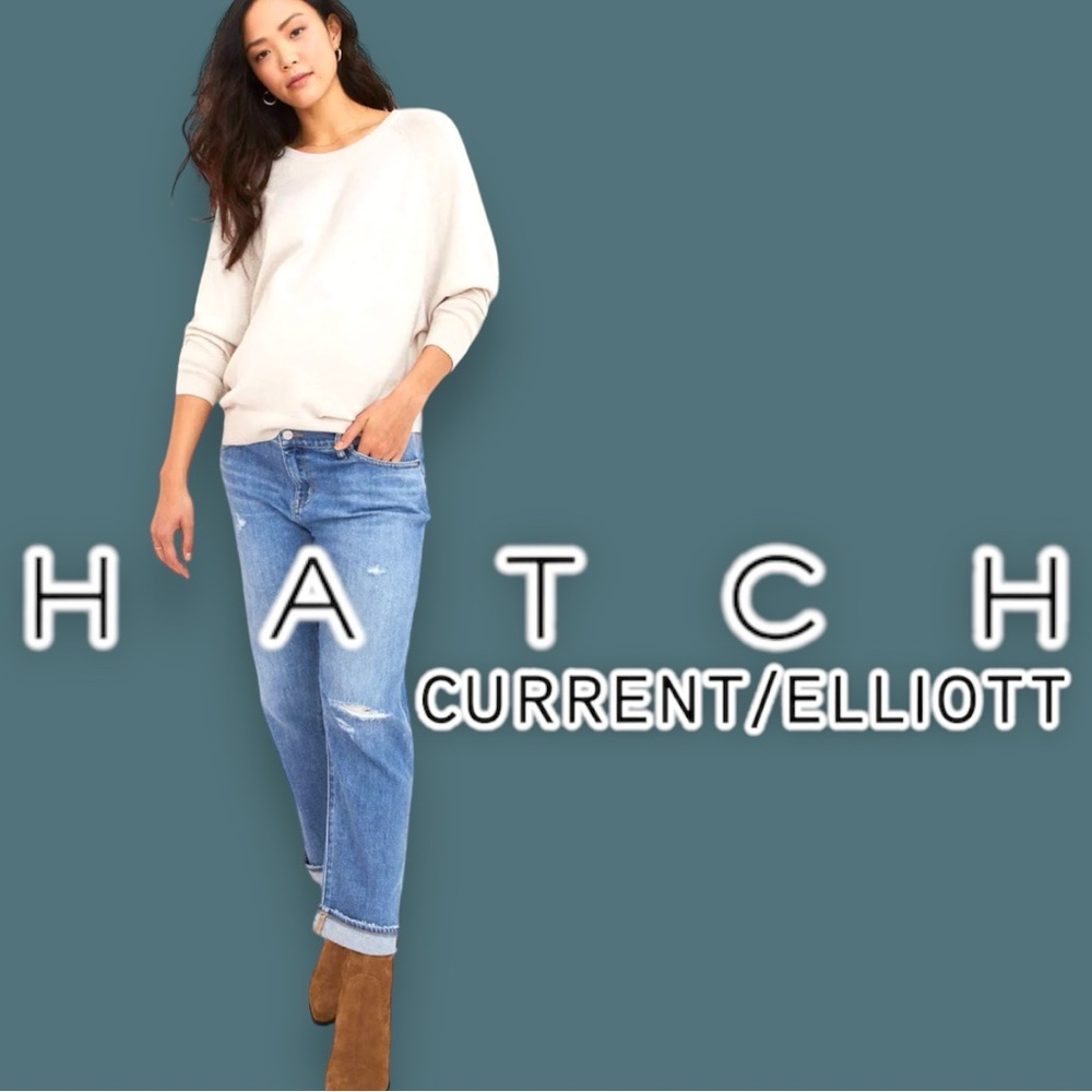 NWT HATCH by Current/Elliot Distressed Boyfriend Maternity Jeans. Size 25 🤰🏻👖